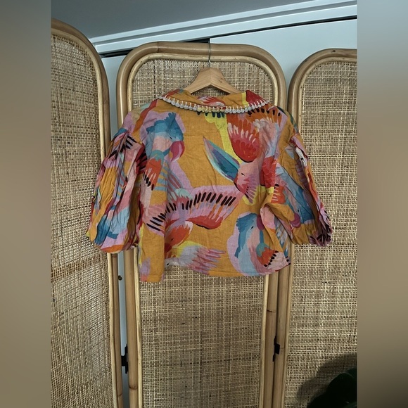 FARM Rio Neon Macaws Buttoned Blouse - Picture 9 of 15